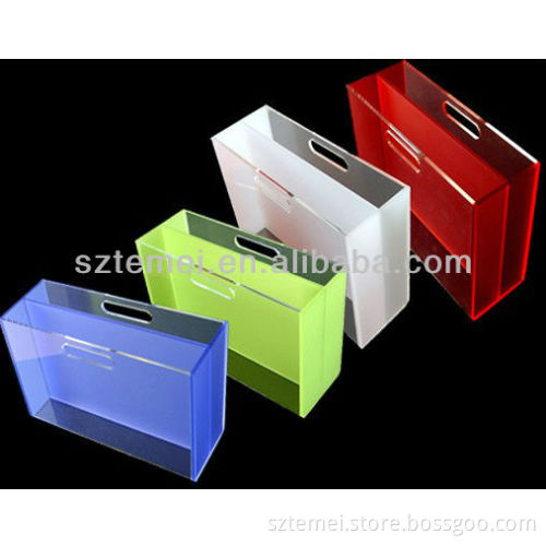 colored acrylic magazine organizer